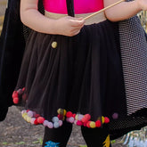 Saia Tule Pompom Preto Halloween - Minibossa